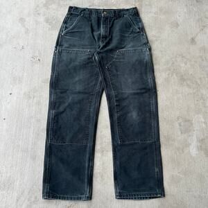 Carhartt faded black double knee work wear carpenter pants